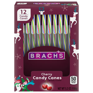 BRACHS- Cherry Rainbow Canes 12ct visit www.allcitycandy.com for fresh and delicious sweet candy treats