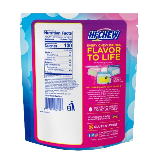Hi-Chew Fantasy Mix (Rainbow Sherbet, Blue Hawaii, Blue Raspberry ...