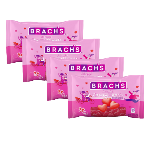 Brach's Jube Jel Cherry Hearts Candy - 12 oz Bag - All City Candy