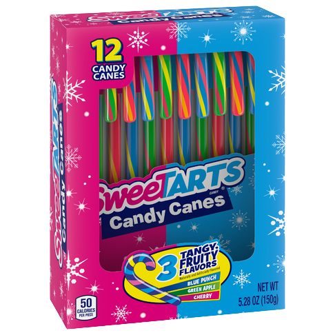 Sweetart Candy Cane 12 count Box 5.28 oz.  - For fresh candy and great service, visit www.allcitycandy.com