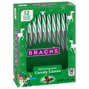 Brach's Wintergreen Candy Canes 12 Count Box 5.3 oz.