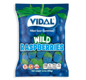 All City Candy Vidal Filled Sour Gummies Wild Raspberries 3.5 oz. Bag- For fresh candy and great service, visit www.allcitycandy.com