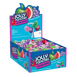 Jolly Rancher Filled Pop Assorted Flavors 0.56 oz. Box of 100 www.allcitycandy.com for fresh and delicious sweet treats