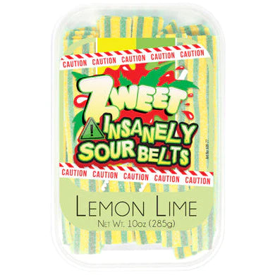 All City Candy Zweet Insanely Sour Belts Lemon Lime 10 oz. Tub- For fresh candy and great service, visit www.allcitycandy.com