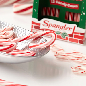 Visit www.allcitycandy.com for great service and delicious treats - Spangler Candy Cane Peppermint Red & White 12 Count 5.3 oz. Box