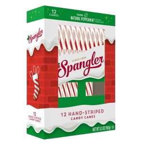 Visit www.allcitycandy.com for great service and delicious treats - Spangler Candy Cane Peppermint Red & White 12 Count 5.3 oz. Box