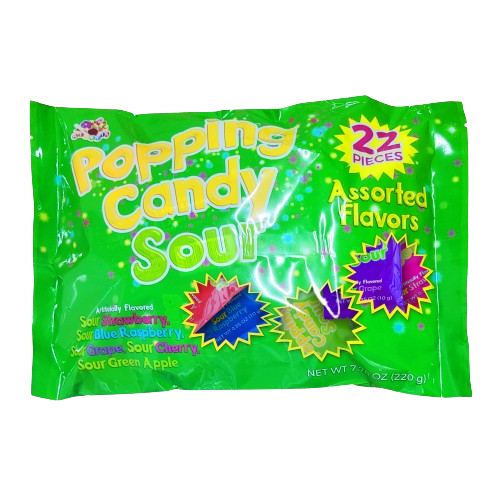 All City Candy Albert's Popping Candy Sour Assorted Flavor 22 Count 7.76 oz. Bag- For fresh candy and great service, visit www.allcitycandy.com