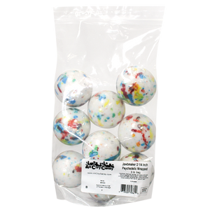 Jawbreaker 2 1/4 inch White Psychedelic, Wrapped - 3 lb. Bag. For fresh candy and great service, visit www.allcitycandy.com