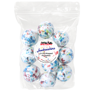 Jawbreaker 2 1/4 inch White Psychedelic, Wrapped - 3 lb. Bag. For fresh candy and great service, visit www.allcitycandy.com