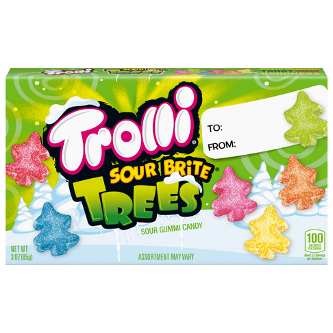 Trolli Holiday Sour Brite Trees 3 oz. Theater Box  - For fresh candy and great service, visit www.allcitycandy.com