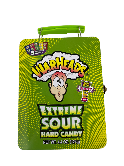 Warheads Themed Tin Lunchbox. For fresh candy and great service, visit www.allcitycandy.com
