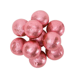 All City Candy Palmer Pink Foiled Double Chocolate Chocolate Balls - 3 LB Bulk Bag Bulk Wrapped R.M. Palmer Company For fresh candy and great service, visit www.allcitycandy.com