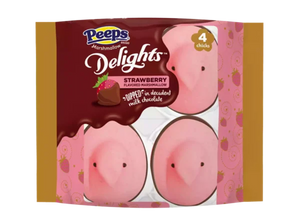 Peeps Delights Strawberry Dipped Marshmallow Chick 4 count 1.98 oz. . - Visit www.allcitycandy.com for great candy and delicious treats!