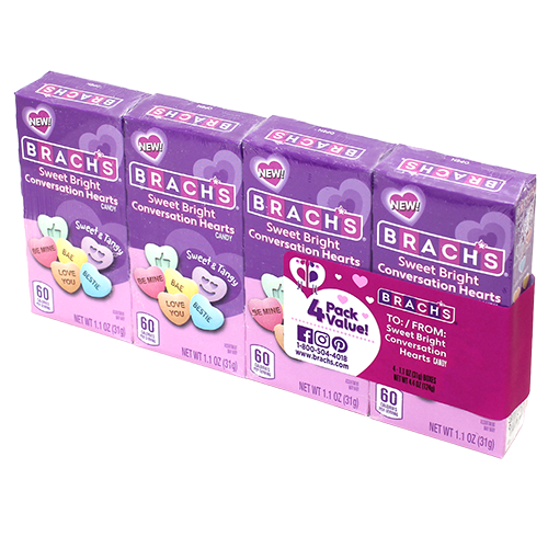 Brach's Sweet Bright Conversation Hearts To From Boxes 4 Pack - Visit www.allcitycandy.com for great candy, service and delicious treats.