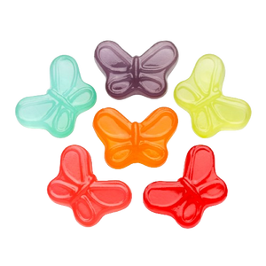All City Candy Mini Gummi Butterflies - Bulk Bags Bulk Unwrapped Albanese Confectionery For fresh candy and great service, visit www.allcitycandy.com