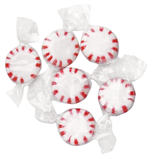 For fresh candy and great service, visit www.allcitycandy.com - Colombina Peppermint Starlight Mint White Center 5 lb. Bulk Bag
