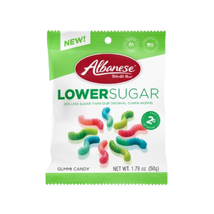 Albanese Lower Sugar Mini Gummi Worms 1.76 oz. Bag