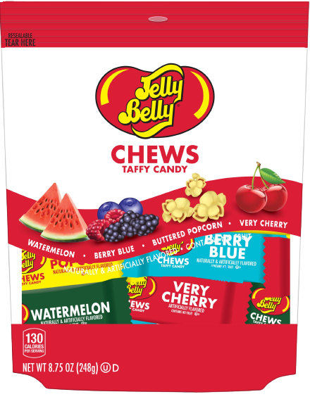 Jelly Belly Assorted Chews Taffy Candy 8.75 oz. Bag
