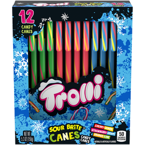 Trolli Sour Brite Canes 12 Count Box 5.3 oz. - For fresh candy and great service, visit www.allcitycandy.com