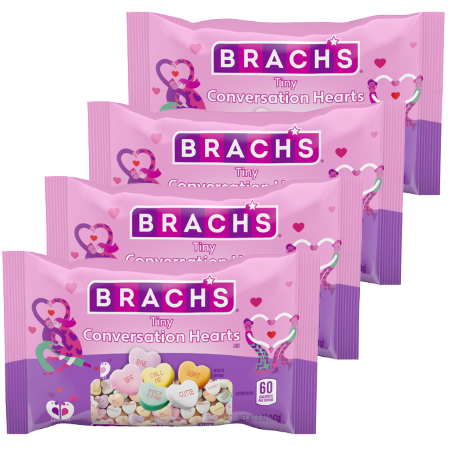 BRACHS Tiny Conversation Hearts Candy 0.75 oz, Packaged Candy
