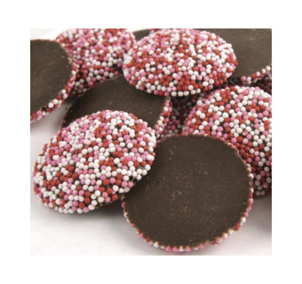 Dark Chocolate Valentine's Maxi Nonpareils 2 lb. Bulk Bag