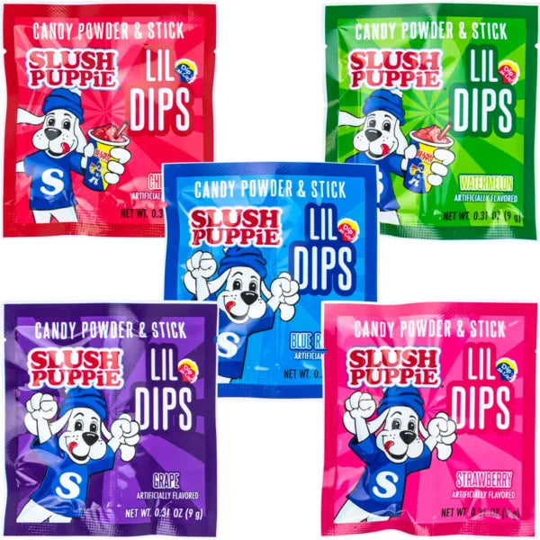 Slush Puppie Lil Dips Assorted Candy Powder and Stick 0.31 oz.