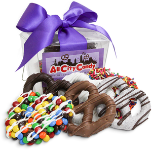 For fresh candy and great service, visit www.allcitycandy.com - Twisted Six Gourmet Chocolate Pretzels Gift Box