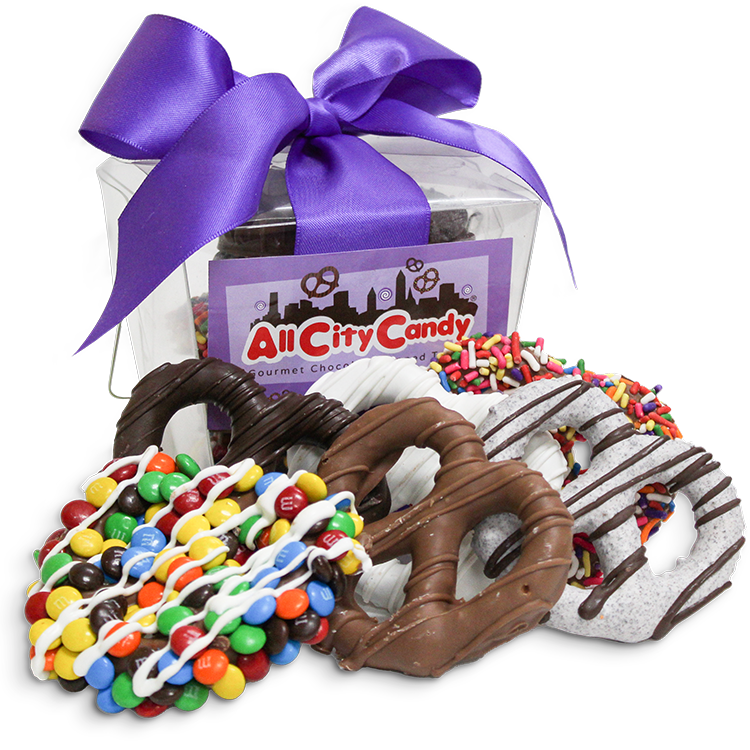 For fresh candy and great service, visit www.allcitycandy.com - Twisted Six Gourmet Chocolate Pretzels Gift Box