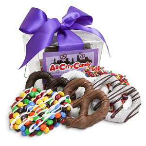For fresh candy and great service, visit www.allcitycandy.com - Twisted Six Gourmet Chocolate Pretzels Gift Box
