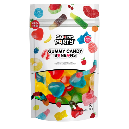 Sugar Party Heart Delights Gummy Candy 6 oz. Bag