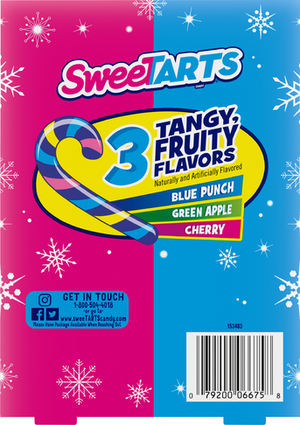 Sweetart Candy Cane 12 count Box 5.28 oz.