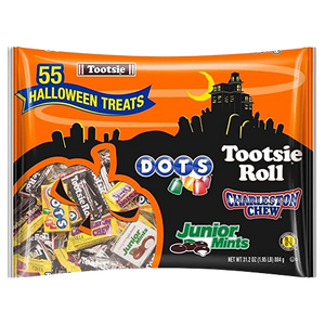 Tootsie Assorted Tootsie Roll Dots Charleston Chew and Junior Mint 55 Count Halloween Bag