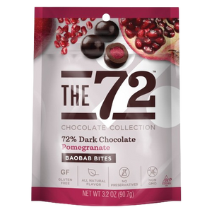 72% Dark Chocolate Pomegranate Baobab Bites 3.2 oz. Bag