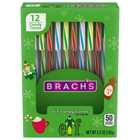 Brach's Holiday Elf Candy Canes 12 Count Box 5.3 oz. - For fresh candy and great service, visit www.allcitycandy.com