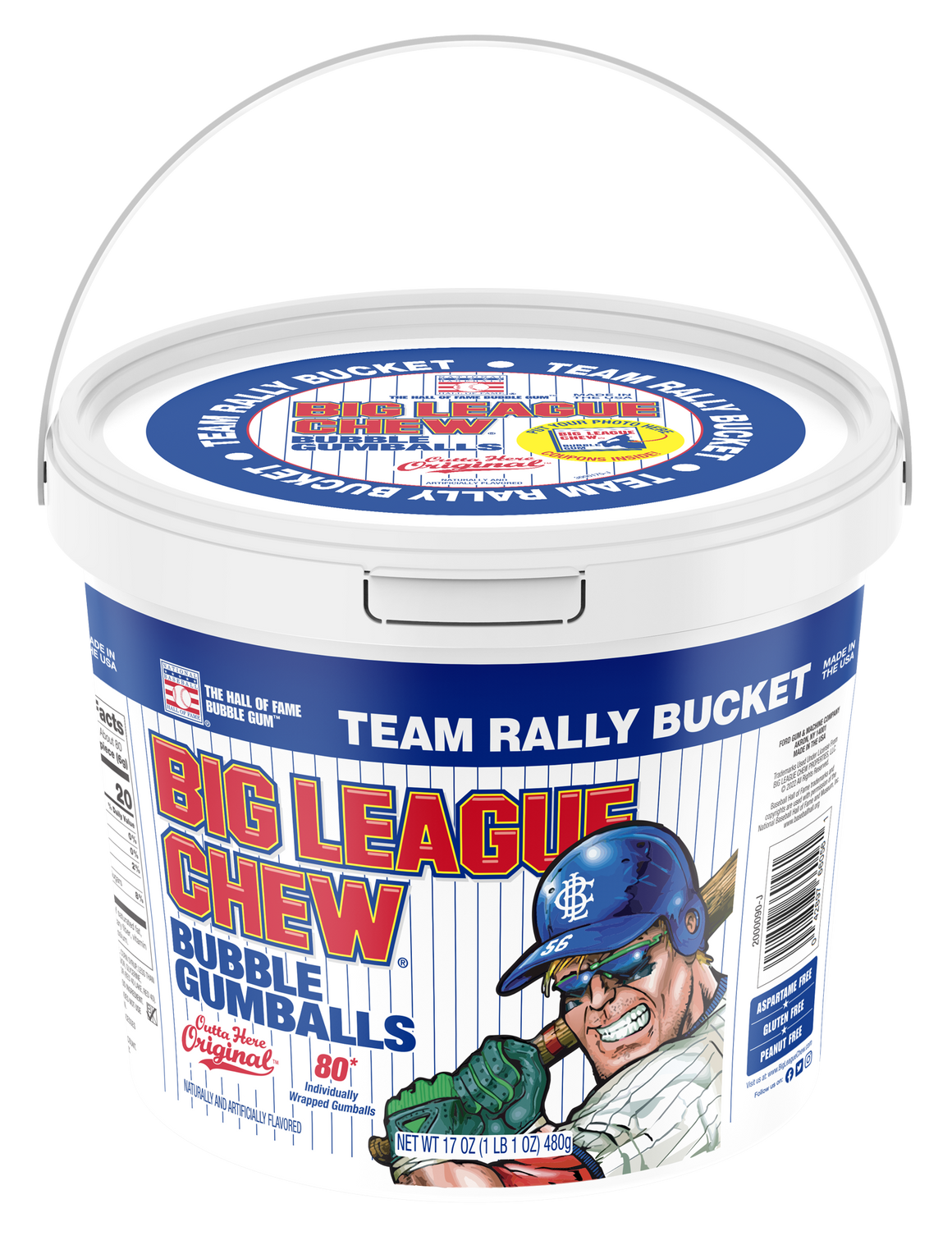 Big League Chew Bubble Gumballs 80 count Team Bucket - For fresh candy and great service, visit www.allcitycandy.com