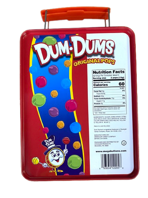 Dum Dums Themed Tin Lunchbox. For fresh candy and great service, visit www.allcitycandy.com