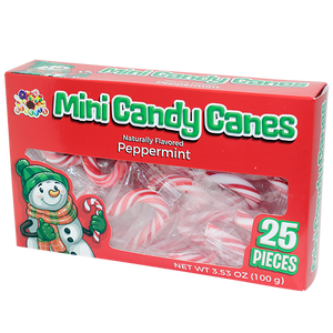 Albert's Mini Candy Canes 25 Count 3.53 oz. Box - Visit www.allcitycandy.com for great candy, service and delicious treats.