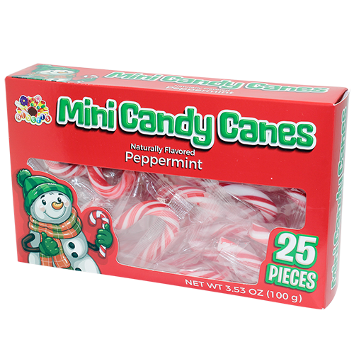 Albert's Mini Candy Canes 25 Count 3.53 oz. Box - Visit www.allcitycandy.com for great candy, service and delicious treats.