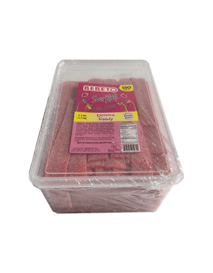 Bebeto Sour Blast Strawberry Licorice Belts 150 piece Tub