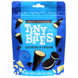 Tiny Bites Cookies and Cream Waffle Cones 2.82 oz. Bag - Visit www.allcitycandy.com for great candy, service and delicious treats.