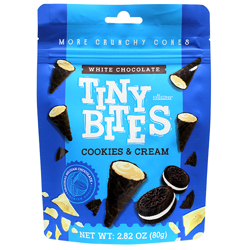 Tiny Bites Cookies and Cream Waffle Cones 2.82 oz. Bag - Visit www.allcitycandy.com for great candy, service and delicious treats.