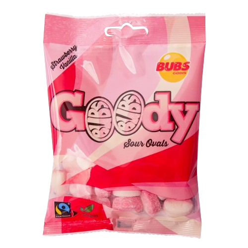 BUBS Sour Strawberry with Vanilla Sour Ovals 90 g Bag