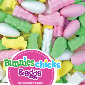 Bunnies Chicks & Eggs Marshmallow Candy