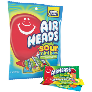 Airheads Sour Mini Bars Assorted Flavors 3 oz. Bag - Visit www.allcitycandy.com for great candy, service and delicious treats!