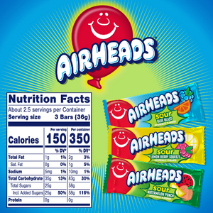 Airheads Assorted Sour Mini Bars 12 oz. Bag