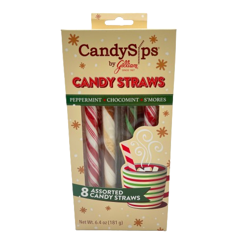 Gilliam Candy Sips Assorted Candy Straws 8 count 6.4 oz. Box