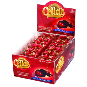 All City Candy Cella's Foil Wrapped Dark Chocolate Covered Cherries - Box of 72 Chocolate Tootsie Roll Industries For fresh candy and great service, visit www.allcitycandy.com
