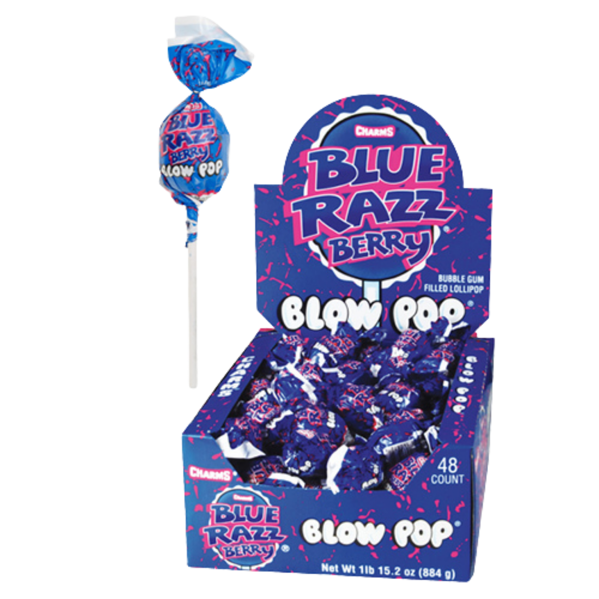 Charms Blue Razz Berry Blow Pop Lollipops - All City Candy Charms Blue Razz Berry Blow Pop Lollipops - All City Candy