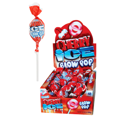 All City Candy Charms Cherry Ice Blow Pop Lollipops Case of 48 Charms Candy (Tootsie) For fresh candy and great service, visit www.allcitycandy.com