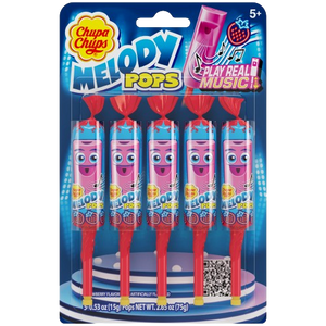 Chupa Chups Melody Pops Pack of 5 Strawberry 2.65 oz.